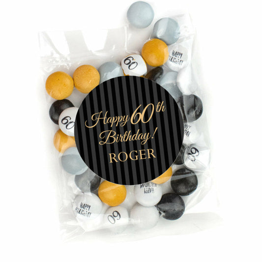 Personalized Pinstripes - 60 Candy Bag with JC Chocolate Minis