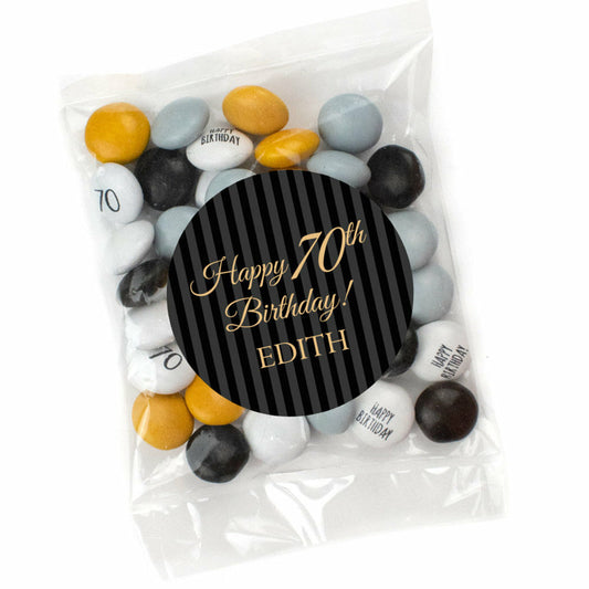 Personalized Pinstripes - 70 Candy Bag with JC Chocolate Minis