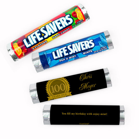 Personalized Milestone Birthday Seal Lifesavers Rolls (20 Rolls)