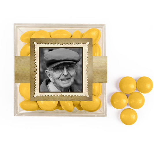 Personalized Milestone 80th Birthday Years in the Making JUST CANDY� favor cube with Just Candy Milk Chocolate Minis