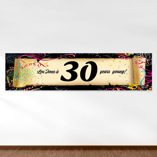 Personalized Birthday Confetti 30th 5 Ft. Banner