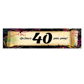 Personalized Birthday Confetti 40th 5 Ft. Banner