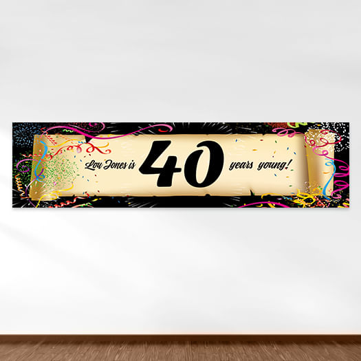 Personalized Birthday Confetti 40th 5 Ft. Banner