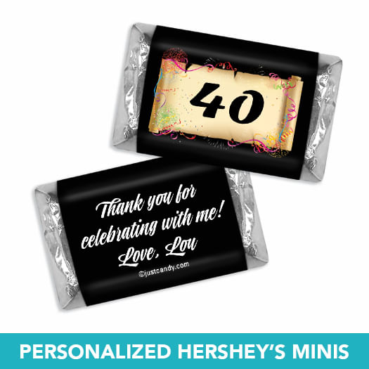 Personalized Milestone 40th Birthday Confetti Deluxe Candy Buffet