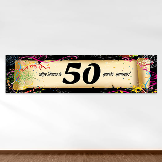 Personalized Birthday Confetti 50th 5 Ft. Banner