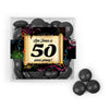 Personalized Milestone 50th Birthday Confretti Scroll JUST CANDY� favor cube with Just Candy Milk Chocolate Minis