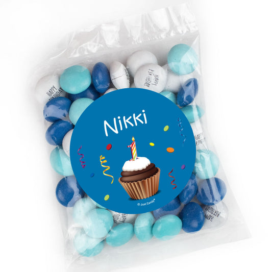 Personalized Cupcake Candy Bags with Just Candy Milk Chocolate Minis