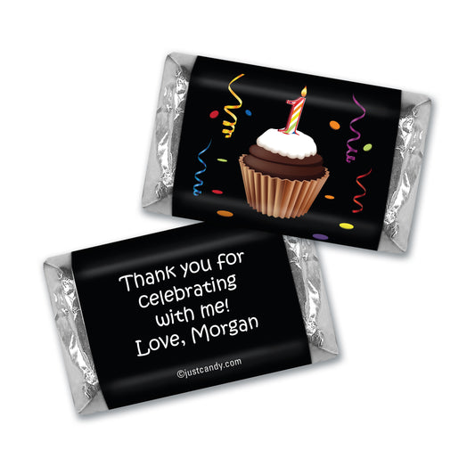 Birthday Personalized Hershey's Miniatures Photo Cupcake 1st