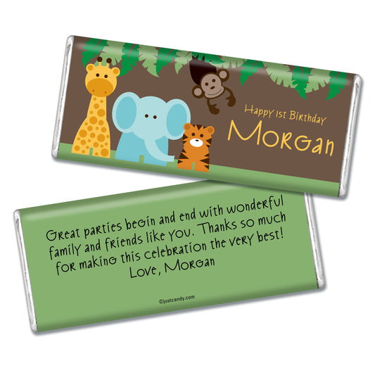 Birthday Personalized Hershey's Milk Chocolate Bar Jungle Safari Animals