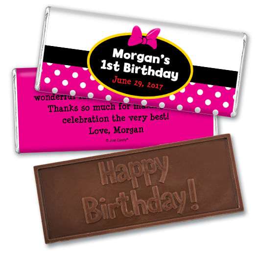 Personalized Birthday Embossed Happy birthday Chocolate Bar Minnie Mouse Theme