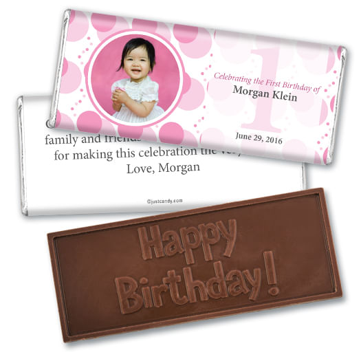 Personalized Birthday Embossed Happy birthday Chocolate Bar Monogram Circle Photo