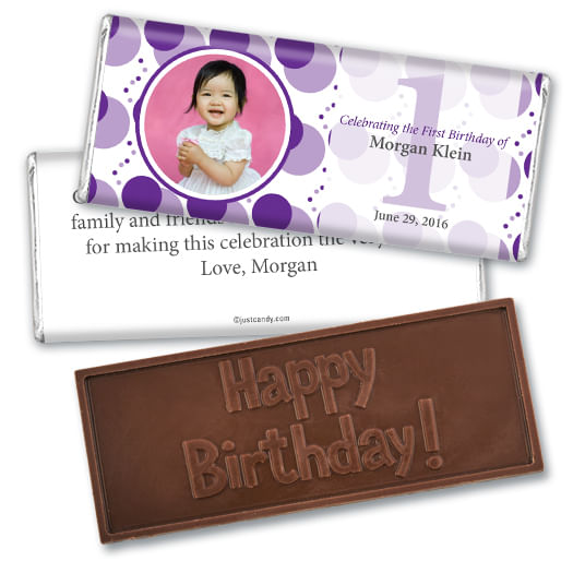 Personalized Birthday Embossed Happy birthday Chocolate Bar Monogram Circle Photo