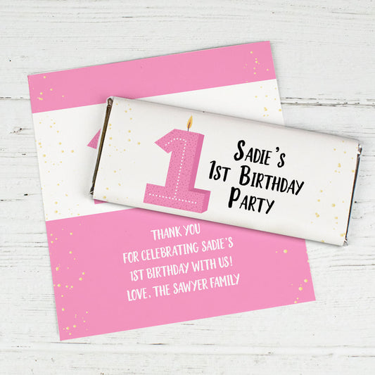 Personalized 1st Birthday Party Chocolate Bar Wrappers