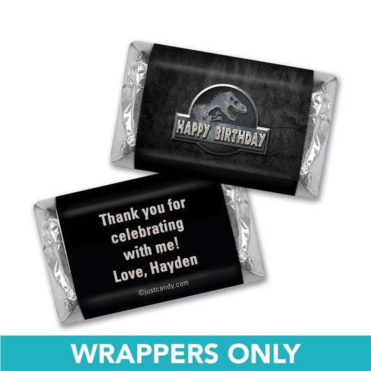 Birthday Personalized Hershey's Miniatures Wrappers Jurassic World Dinosaur