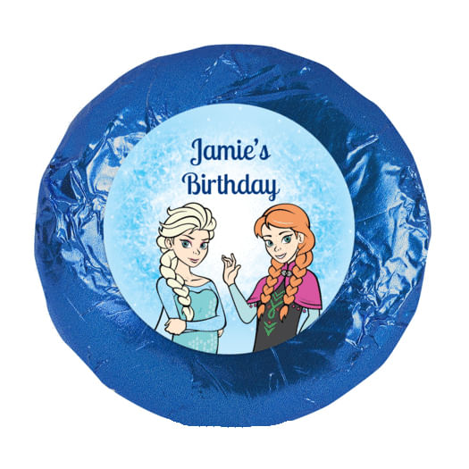 Birthday 1.25" Sticker Disney Style Frozen Theme (48 Stickers)