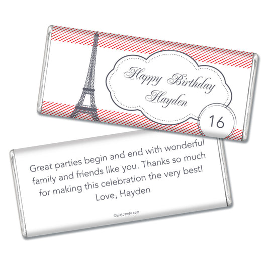 Birthday Personalized Hershey's Milk Chocolate Bar Paris Theme