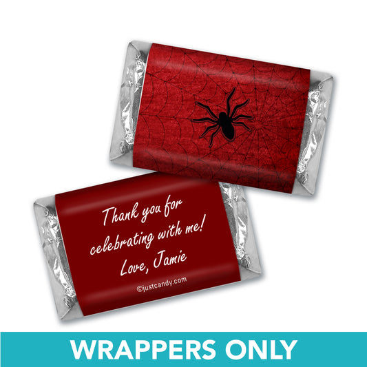 Birthday Personalized Hershey's Miniatures Wrappers Spiderman Style Web