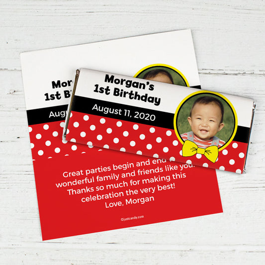 Birthday Personalized Chocolate Bar Wrappers Mickey Mouse Photo