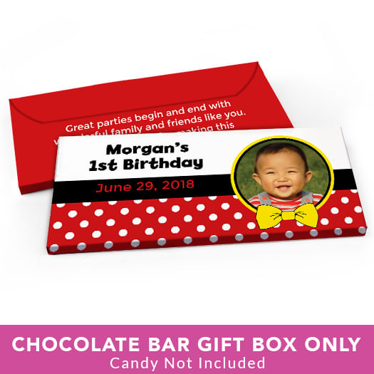 Deluxe Personalized Birthday Mickey Candy Bar Favor Box