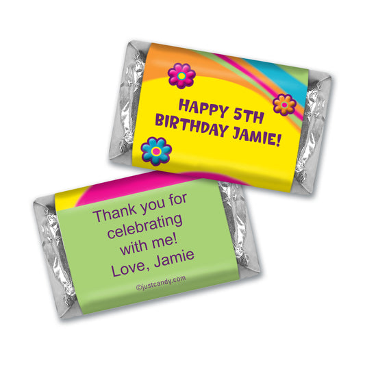 Birthday Personalized Hershey's Miniatures Groovy Flower Power