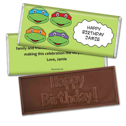 Birthday Personalized Embossed Chocolate Bar TMNT Cowabunga Turles