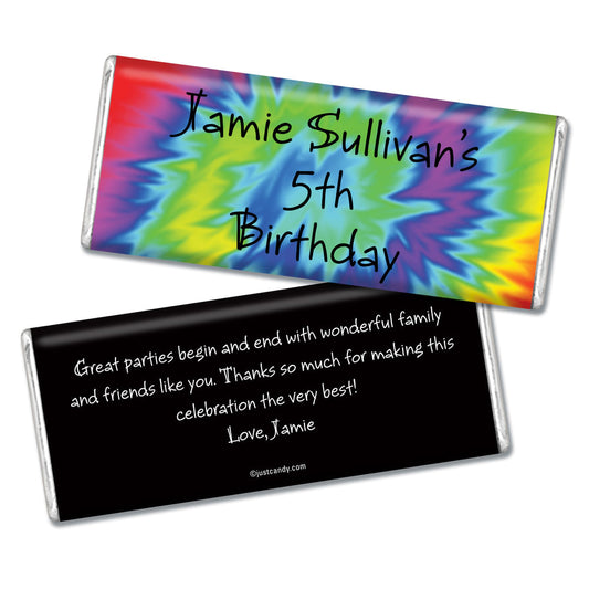 Personalized Birthday Groovy Tie-Dye Hershey's Milk Chocolate Bar