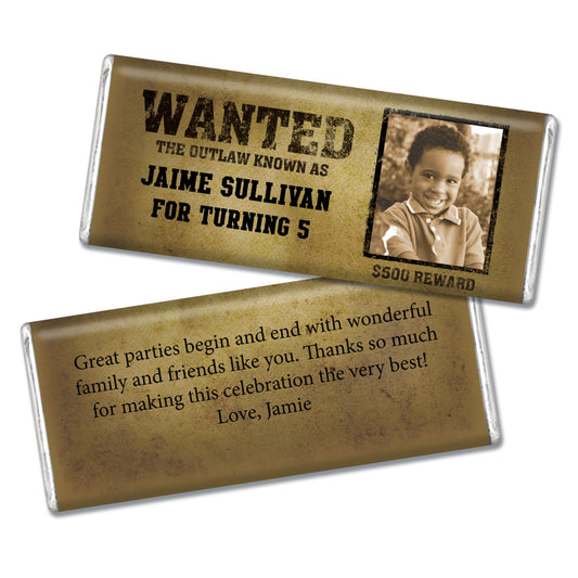 Birthday Personalized Hershey's Milk Chocolate Bar Wanted Poster Western Photo