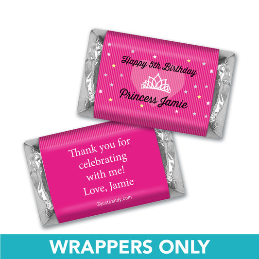 Birthday Personalized Hershey's Miniatures Wrappers Princess Crown