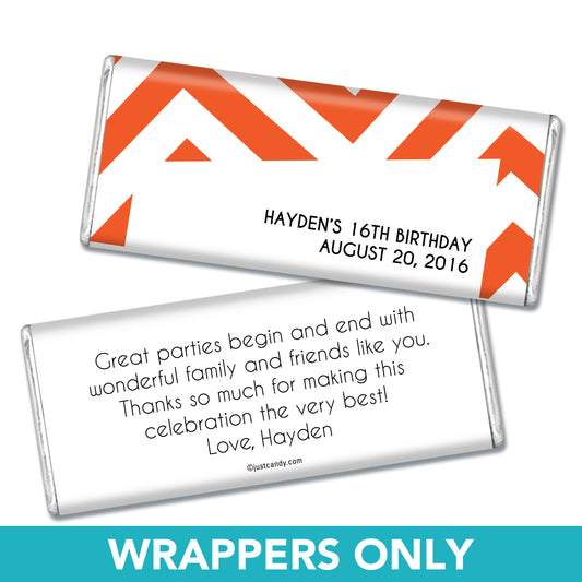 Birthday Personalized Chocolate Bar Wrappers Chevron