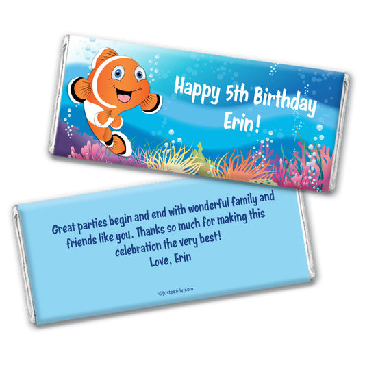 Birthday Personalized Hershey's Milk Chocolate Bar Finding a Clownfish for Dory