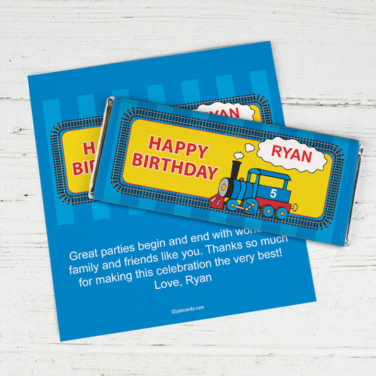 Birthday Personalized Chocolate Bar Wrappers Train for Thomas