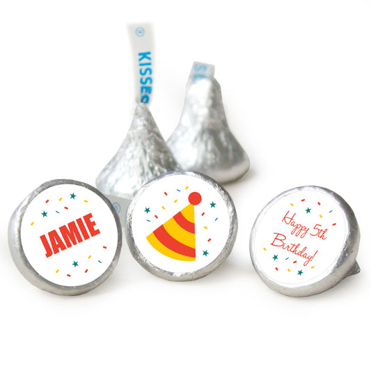 Birthday Stickers Hooray! Personalized Kisses Candy Assembled Kisses