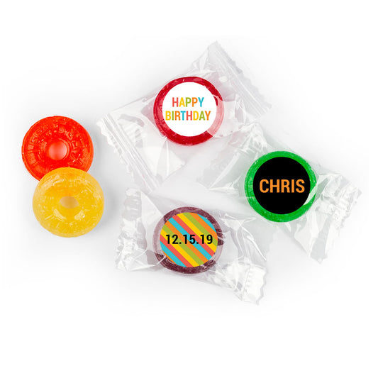 Birthday Stickers Vibrant Personalized LifeSavers 5 Flavor Hard Candy