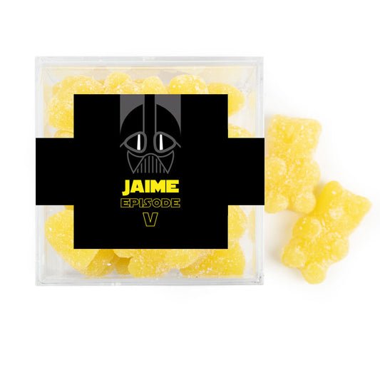 Personalized Star Wars Birthday JUST CANDY� favor cube with Sugar Sanded Gummy Bears