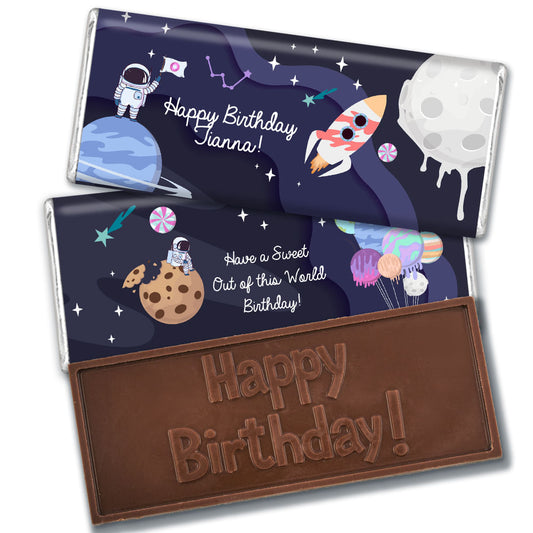 Personalized Kids Birthday Out of This World Embossed Chocolate Bars