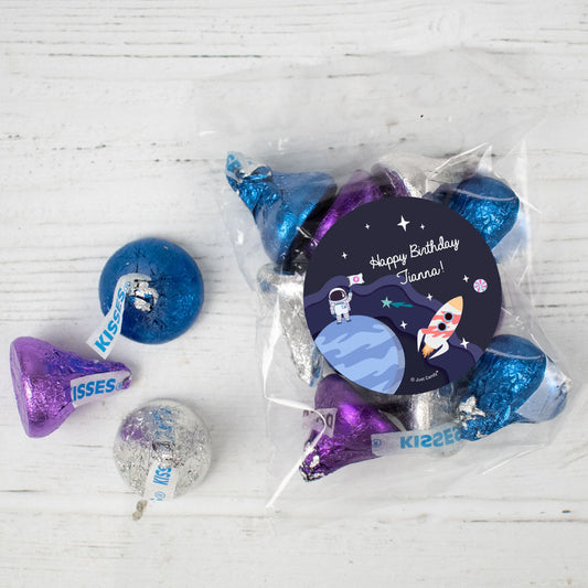 Personalized Space Birthday Hershey's Kisses Candy Bag - Out of this World