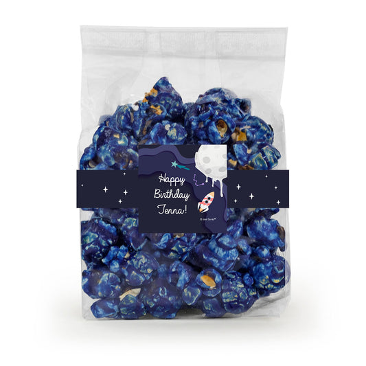 Personalized Space Birthday Candy Coated Popcorn 3.5oz Bag