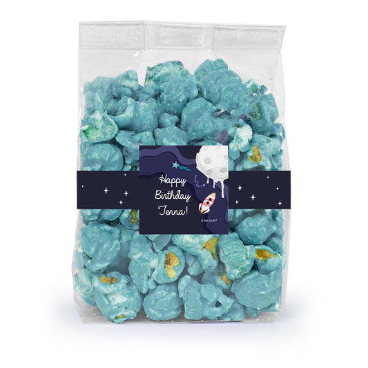 Personalized Space Birthday Candy Coated Popcorn 3.5oz Bag