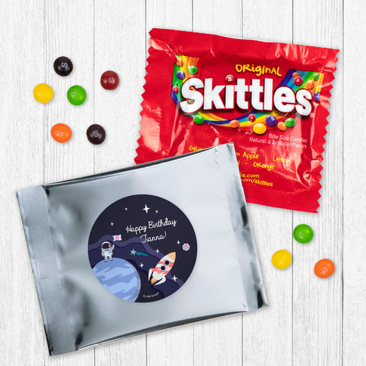 Personalized Kids Birthday Out of this World Space Chocolate M&Ms Favor Bag