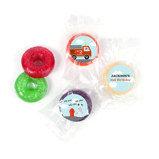 Personalized Fire Truck Birthday Life Savers 5 Flavor Hard Candy - Red Fire Truck