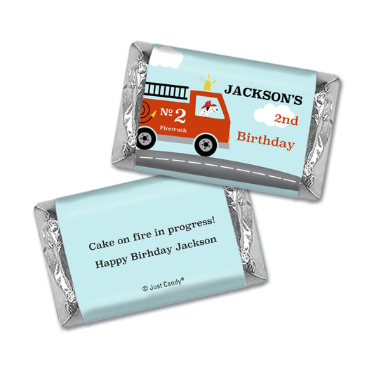 Personalized Fire Truck Kids Birthday Favors Mini Wrappers