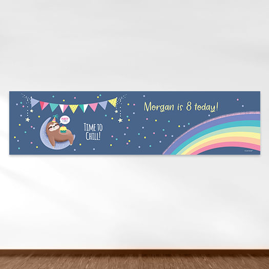 Personalized Sloth Birthday Sloth Party - 5 Ft. Banner