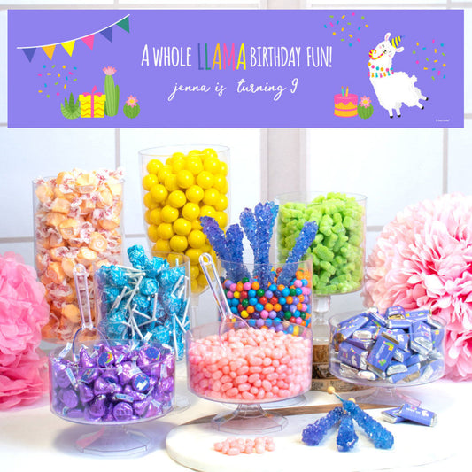 Personalized Llama Birthday Deluxe Candy Buffet - Llama Party