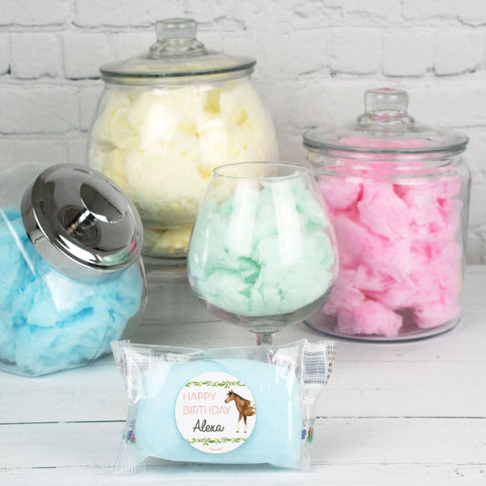 Personalized Horse Birthday Cotton Candy (Pack of 10) Favor - Wild Horse