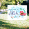 Personalized Kids Birthday Watercolor Mermaid Yard Sign