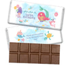 Personalized Kids Birthday Watercolor Mermaid Belgian Chocolate Bar