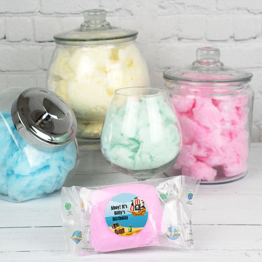 Personalized Pirate Birthday Cotton Candy (Pack of 10) Favor - Pirate Gold