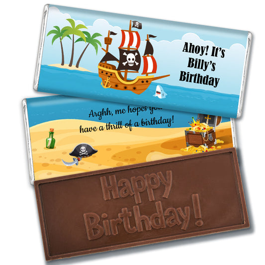 Personalized Pirate Birthday Embossed Chocolate Bars