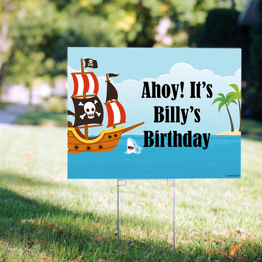 Personalized Kids Birthday Pirate Yard Sign