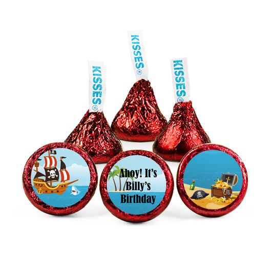 Personalized Pirate Birthday Hershey's Kisses - Pirate Gold